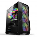 Gabinete Gamer Hayom GB1710, Lateral de Vidro, LED RGB, Preto, Sem Fonte, 3 Fans Inclusos, Preto - GB1710