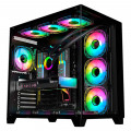 Gabinete Gamer K-Mex Ghost Shark, CG-02J1, Lateral e Frontal em Vidro, Sem Fonte, Sem Fan, Preto - CG02J1RH0010B0X