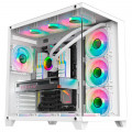 Gabinete Gamer K-Mex Ghost Shark, CG-W2J1, Lateral e Frontal em Vidro, Sem Fonte, Sem Fan, Branco - CGW2J1RH002CB0X