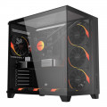 Gabinete Gamer PCYes Forcefield Max Black Vulcan, ATX, Mid-Tower, Vidro Temperado, Sem Fonte, Sem Fan, Preto - GFFMAXBV