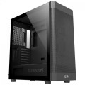 Gabinete Gamer Redragon Aeroglass Black, Mid tower, Tela Mesh, Lateral Em Vidro, Sem Fans, Preto - CA-602B