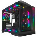 Gabinete Gamer Redragon Wideload Extreme Black, Mid tower, Lateral e Frontal em Vidro Curvado, Sem Fan, Preto - CA-605B