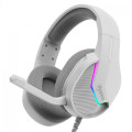 Headset Gamer Marvo, RGB, USB, Drivers de 50mm, Branco - H8618 WH