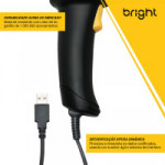 Leitor de Código de Barras Bright, USB, 1D, Preto - LB001