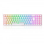 Teclado Gamer Mecânico Redragon Pollux, RGB, Switch Blue, ABNT2, Branco - K628-RGB-W (PT-BLUE)