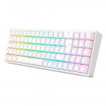 Teclado Gamer Mecânico Redragon Pollux, RGB, Switch Blue, ABNT2, Branco - K628-RGB-W (PT-BLUE)