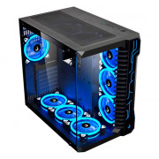 Gabinete Gamer Rise Mode Galaxy Glass, Mid Tower, Lateral e Frontal em Vidro Temperado, Preto - RM-GA-GG-FB