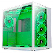 Gabinete Gamer Rise Mode Galaxy Glass Standard, Mid Tower, Lateral e Frontal em Vidro Temperado, Branco - RM-GA-GGST-FW