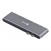 Hub USB Vinik Tipo Type C, 7 em 2, 2 USB 3.0, Leito de Cartão SD TF, HDMI, Thunderbolt 3, Power Delivery 100W - HC-72