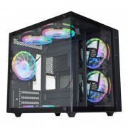 Gabinete Gamer K-Mex Aquário Micro, CG-02SB, Lateral e Frontal em Vidro, Sem Fonte, Sem Fan, Preto - CG02SBRH002B0X