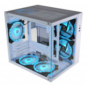 Gabinete Gamer K-Mex Aquário Micro, CG-W2SB, Lateral e Frontal em Vidro, Sem Fonte, Sem Fan, Branco - CGW2SBRH002B0X