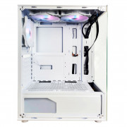 Gabinete Gamer Hayom GB1793, Tampa Lateral e Frente de Vidro, Com 3 Fans, LED RGB, Sem Fonte, Branco - GB1793