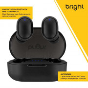 Fone de Ouvido Bluetooth Bright, TWS Max Sound, Preto - FN570