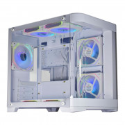 Gabinete Gamer K-Mex Aquário Curva Micro White, CG-W1AG, Lateral e Frontal em Vidro, Sem Fan, Branco - CGW1AGRH002CBOX