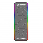 SSD Externo Portátil KBM! Gaming 256GB, RGB, USB & USB-C, Leitura 410MB/s e Gravação 406MB/s, Prata - KGSSE200256