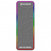 SSD Externo Portátil KBM! Gaming 512GB, RGB, USB & USB-C, Leitura 420MB/s e Gravação 408MB/s, Prata - KGSSE100512