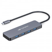 Hub C3Tech USB-USB-C 3.0, 4 Portas, Cinza - HU-C330GY