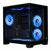 Gabinete Gamer Rise Mode Galaxy Glass M Mini, M-ATX, Lateral e Frontal em Vidro Temperado, Preto - RM-GA-GGMN-FB