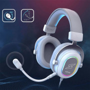 Headset Gamer Fifine SuperFrame Edition SFH6, 7.1 Surround, Drivers de 50mm, RGB, USB, Branco - SFH6