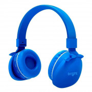 Headset Bright Bluetooth Super Blue Kids, Bluetooth 5.0, Haste Ajustável, Entrada Micro TF e Auxiliar, Azul - KHP001