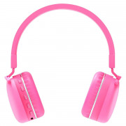 Headset Bright Bluetooth Super Pink Kids, Bluetooth 5.0, Haste Ajustável, Entrada Micro TF e Auxiliar, Rosa - KHP002