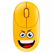 Mouse Sem Fio Bright Emoji Kids Yellow, Wireless, USB, 3 Botões, Amarelo - KMS003