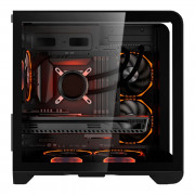 Gabinete Gamer K-Mex Aquário Top, CG-48KI, Cyberpunk, Lateral e Frontal em Vidro, Sem Fan, Preto - CG48KIRH001B0X