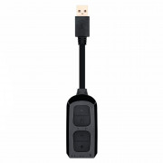 Adaptador Áudio Stereo Redragon Circe, USB, Entradas P2/P3 de 3.5mm, Preto - HA100