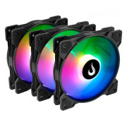 Kit Cooler FAN Rise Mode X, 3 Unidades, 120mm, ARGB, Preto - RM-XLD-01-ARGB