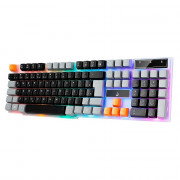 Teclado Semi Mecânico Gamer Rise Mode G1, RGB Rainbow, USB, Preto e Cinza - RM-TG-01-BG