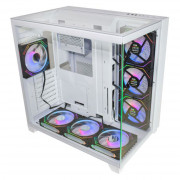 Gabinete Gamer K-Mex Tiger Shark, CG-W4J1, ATX, Mid Tower, Vidro Temperado, Sem Fonte, Sem Fan, Branco - CGW4J1RH002CB0X