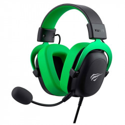 Headset Gamer Havit H2002D, Drivers 53mm, Microfone Plugável, P2, PC, PS4, XBOX ONE, Preto e Verde - HV-H2002DGR