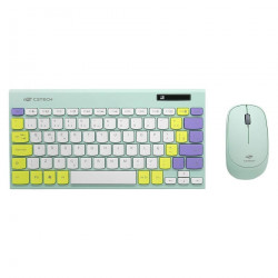 Kit Teclado e Mouse Sem Fio C3tech, USB Nano 2,4GHz, Com Teclas de Membrana, Verde - K-W71GN