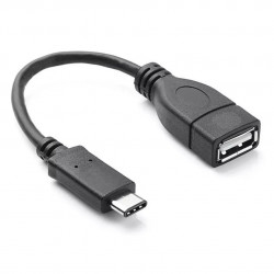 Cabo Adaptador OTG USB TIPO C Para USB 3.0 Fêmea, Preto - CB-88