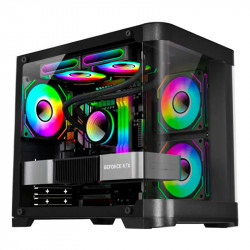 Gabinete Gamer K-Mex Aquário Curva Micro, CG-01AG, Lateral em Vidro, Sem Fan, Preto - CG01AGRH001CBOX