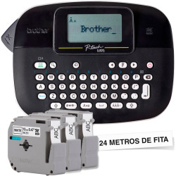 Rotulador Eletrônico Etiquetadora Portatíl Brother, Com 3 Fitas, Preto - PTM95BKBP