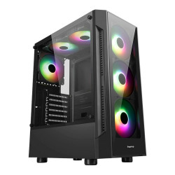 Gabinete Gamer Segotep Flexi 5, Mid Tower, ATX, Lateral em Vidro, Preto - SEG-CASE-FLX5B-WW