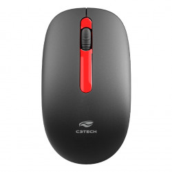 Mouse Sem Fio C3Tech, 3 Botões, 1200DPI, Vermelho e Preto - M-W15RBK