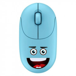 Mouse Sem Fio Bright Emoji Kids Blue, Wireless, USB, 3 Botões, Azul - KMS002