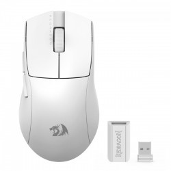 Mouse Gamer Redragon King Pro 4K Lunar White, Wireless, Sem Fio, Bluetooth, 26000DPI, 7 Botões, Branco - M916W-PRO-4K