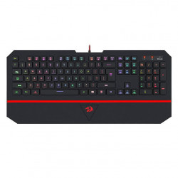 Teclado Membrana Redragon Karura 2 RGB, Apoio de Pulso, Atalhos Multimídia, ABNT2, Preto - K502RGB (PT)