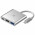 Hub USB Tipo Type C C3Tech, 3 em 1, 1 USB 3.0, Type C, HDMI, Cinza - HU-D10SI