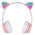 Headset Bright Bluetooth Cat Girl Kids, Bluetooth 5.0, Haste Ajustável, Entrada Micro TF e Auxiliar, Rosa - KHP003