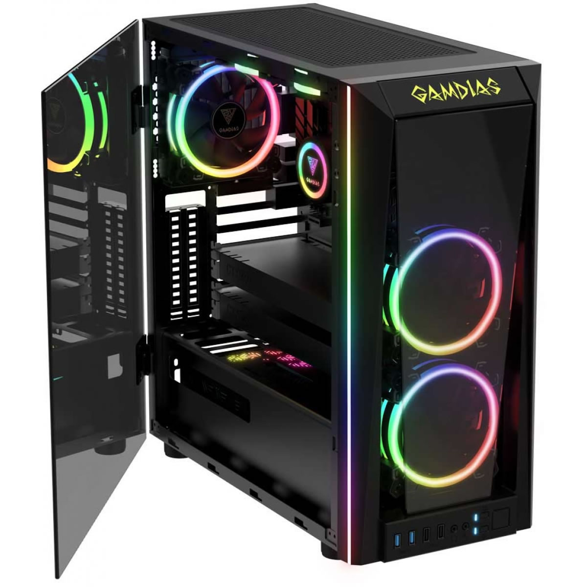 Gabinete Gamer Gamdias Talos M A Mid Tower Rgb Vidro Lateral E