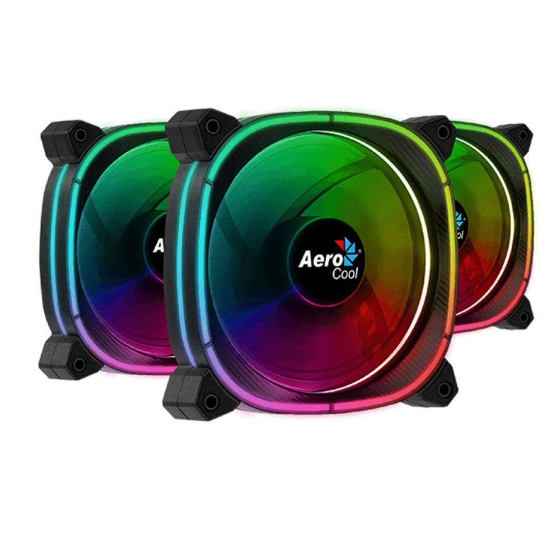 Kit Cooler FAN com 3 Unidades AEROCOOL Astro 12 PRO, ARGB + HUB