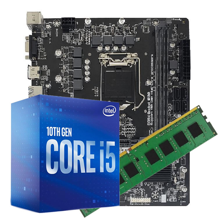 Kit Upgrade Intel i5 10400F / Placa mãe H510 / 8 GB DDR4 – MP3